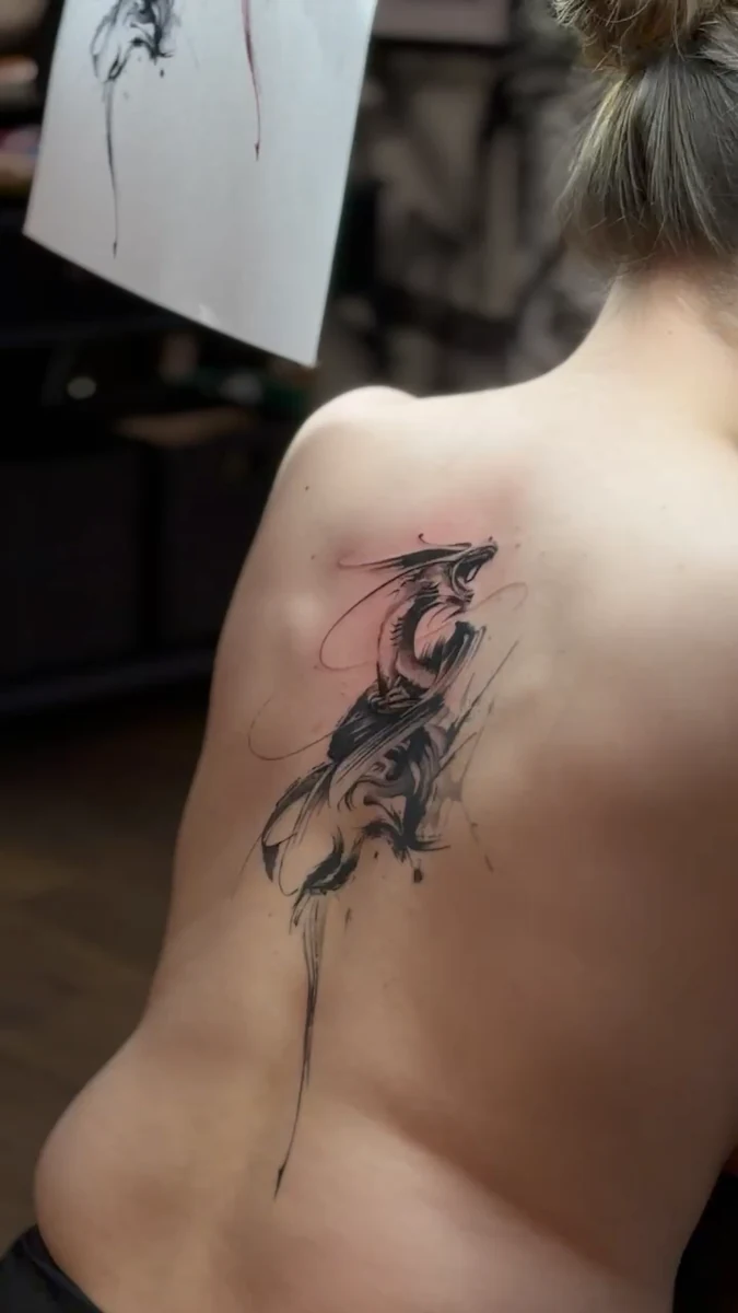 Videovorschau: Drache in abstrakten Pinselstrichen · Hamed